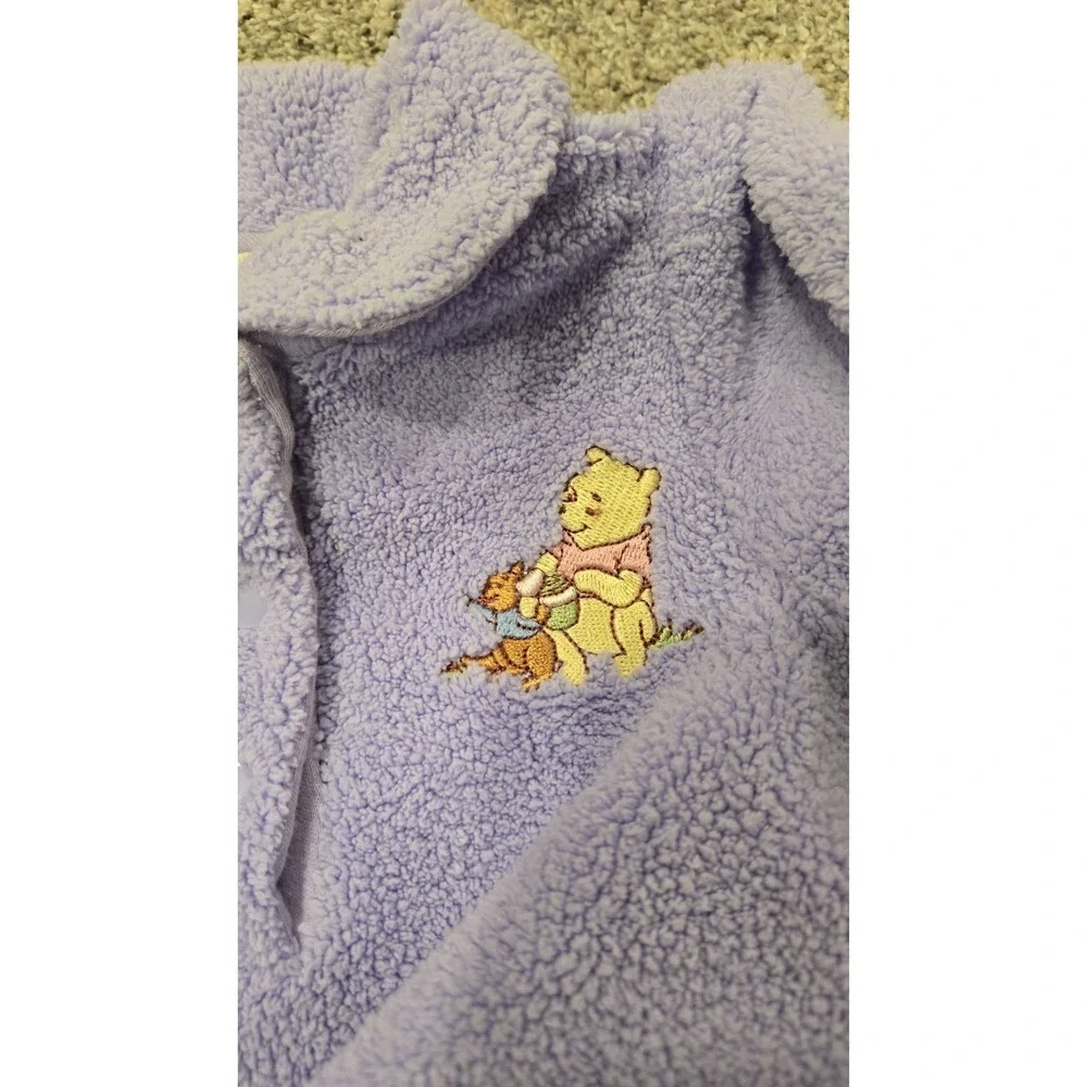 Disney Baby Winnie Pooh Lavender Sherpa Fleece One Piece 6M Vintage Style